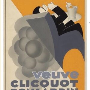Veuve Clicquot Art Poster - Orange and Gray